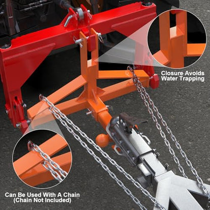 Orange 3 Point Hitch Receiver Quick Hitch Compatible for Category 1 Tractor
