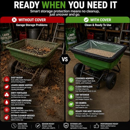 Broadcast Spreader Hopper Cover for Walk-Behind Spreaders, 18.1 × 16.1 in