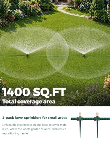 2 Pack Small Garden Sprinklers, Metal Sprinkler for Small Areas - color: Green 2pcs