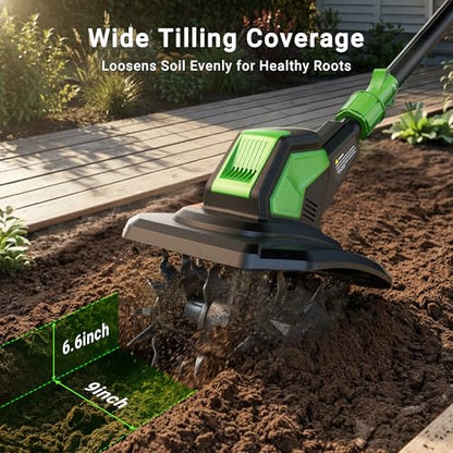 20V Cordless Electric Tiller for Gardening and Soil Preparation