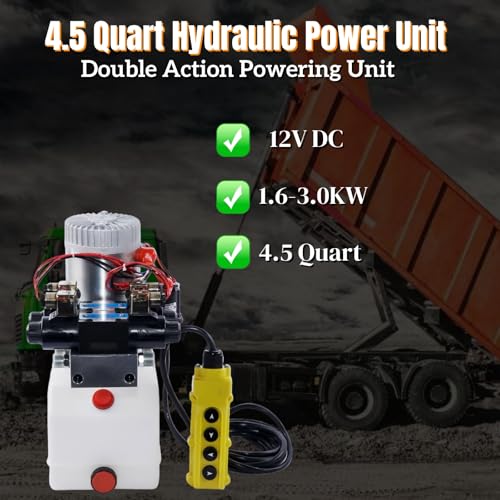 4 Way Double Acting Hydraulic Power Unit with 4.5 Quart Reservoir