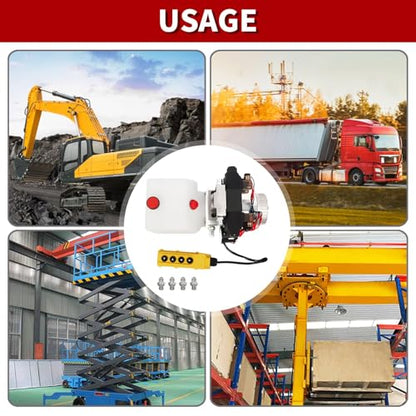 Nakkaa 12V DC 4 Way Double Acting Hydraulic Power Unit 4.5L Reservoir
