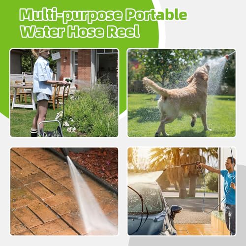 Water Hose Reel,Holds 60-80 Ft of 5/8" Hose - color: Blue