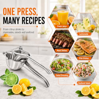 Lemon Squeezer, Stainless Steel Orange Juice No Pulp Juicer Press