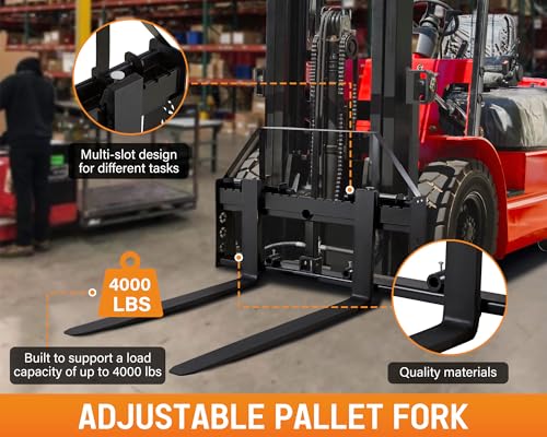 Albott 45" Heavy-Duty Tractor Pallet Forks with 50" Forklift Blades - size: Extra Large