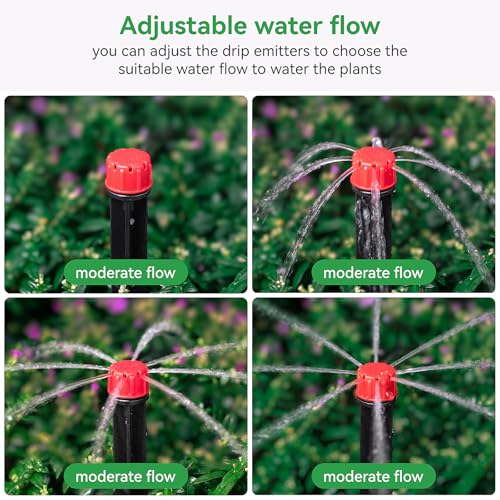 50pcs Adjustable Drip Irrigation Emitters: Garden Drippers for 1/4" Tubing - size: 50pcs Drip Emitters