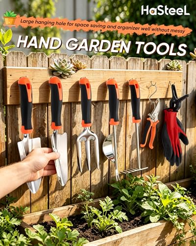 HaSteeL 9-Piece Stainless Steel Garden Hand Tools Set for Planting