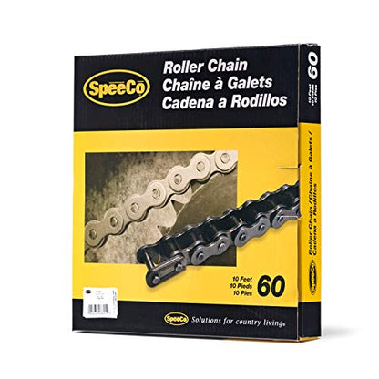 SpeeCo S06601#60 Roller Chain x 10 Feet with Connecting Link - size: #60