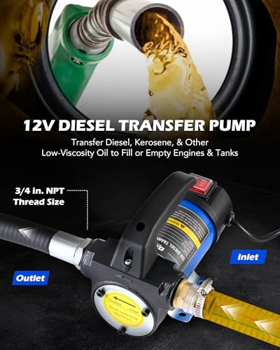 OMT Diesel Transfer Pump, 12V Fuel Transfer Pump - color: 12GPM Diesel Pump