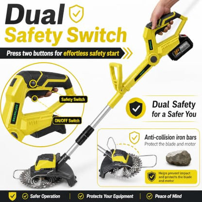 Cordless Weed Wacker - 24V Brushless Weed Electric Eater Battery Powered