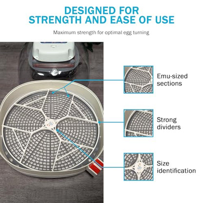 Egg Trays for Nurture Right 360 Egg Incubator (Various Sizes) (Extra Large w/Riser (Emu)) - size: 13.0"L x 13.0"W x 1.7"H