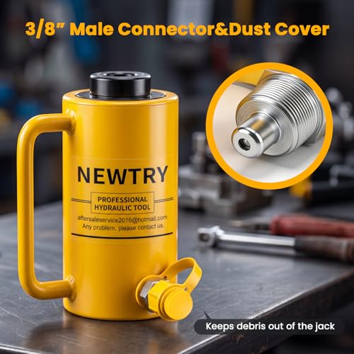 NEWTRY 20T Hydraulic Hollow Jack Cylinder, 4" Stroke Porta Power Ram