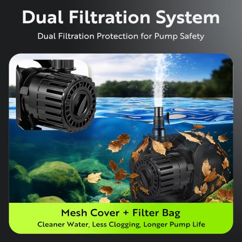 100W Pond Pump, Adjustable Flow 690~1,800GPH Fountain Pump - size: 100W