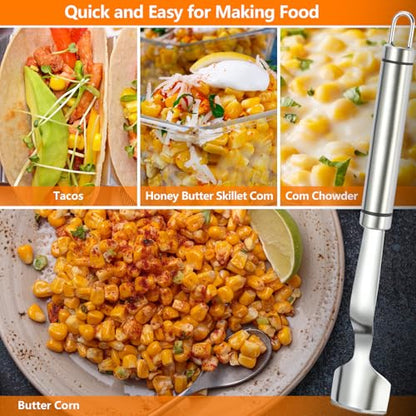 Corn Peeler Corn Cob Remover, Stainless Steel Corn Stripper Tool, Heavy Duty Kitchen Gadget for Removing Corn Kernels from Cobs