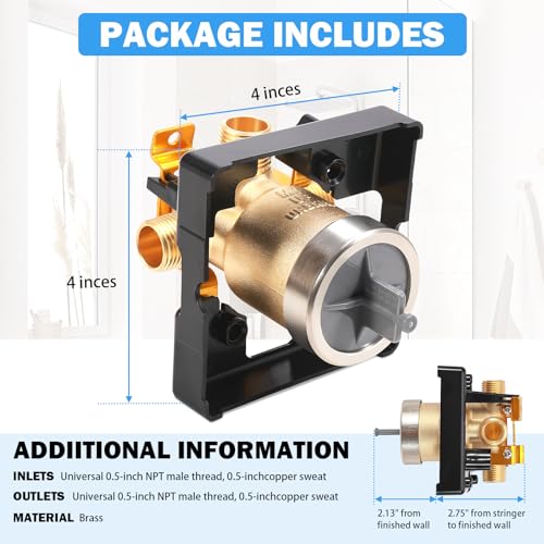 R10000-UNBXHF MultiChoice High Flow Shower Rough-In Valve Body, 1/2-Inch - style: R10000-UNBXHF
