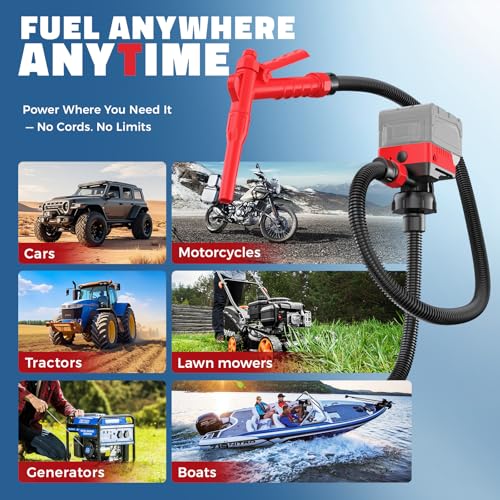 DIYtoolifz 5 GPM Cordless Fuel Transfer Pump Compatible with Milwaukee 18V