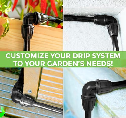 CARPATHEN 5/16" Elbow Fittings Parts for Drip Irrigation System Kit, 5 pcs - size: 5 pcs Elbows Connectors
