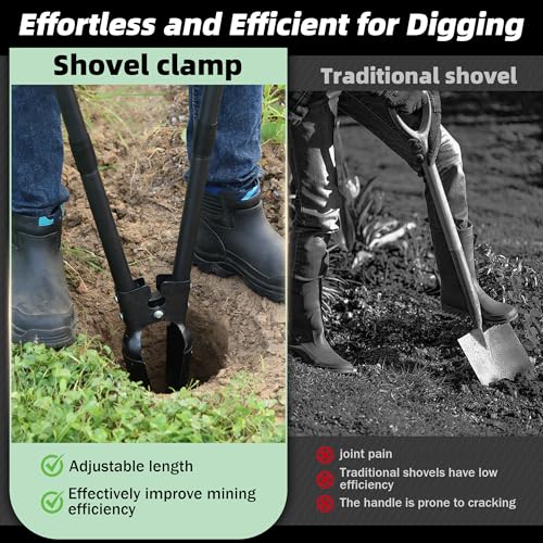 LLARGUEST Post Hole Digger,54 Inch Heavy Duty Metal Hole Digger Tool for Digging,Grey Manual Tool for Transplant, Camping,Gardening.