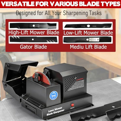 7" Lawn Mower Blade Sharpener Bench Grinder with Ceramic Wheel,Black - color: Black