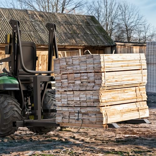 YINTATECH 50" 3 Point Pallet Forks,1500lbs Capacity Adjustable Width Range(28"-45") Pallet Fork Attachments,3 Point Hitch Pallet Forks for Tractor Category 1,Black