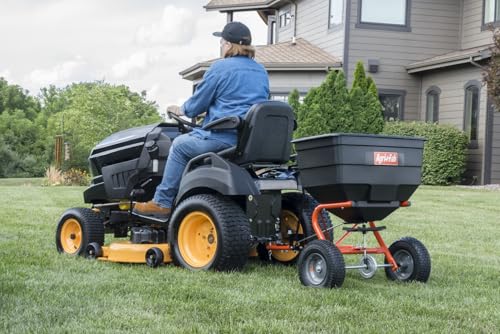 Agri-Fab Tow Behind Broadcast Spreader for Seed, Fertilizer, Salt and Ice Melt, 185 lb Capacity Lawn and Garden Spreader with 12 Ft Spread Width - style: 185 lb. Direct Rod Control Tow-Behind Lawn and Garden Spreader