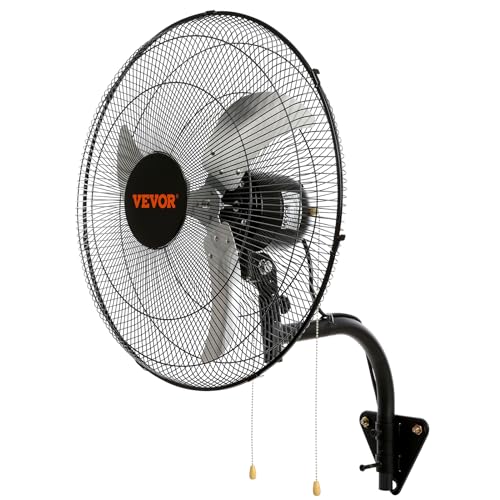 VEVOR Wall Mount Fan, 2 PCS 18 inch Oscillating, 3-speed High Velocity Max. 4000 CFM Industrial Wall Fan for Indoor, Commercial, Residential, Warehouse, Greenhouse, Workshop, Basement, Garage,Black - size: 18 Inch 2 Pack, style: Oscillating
