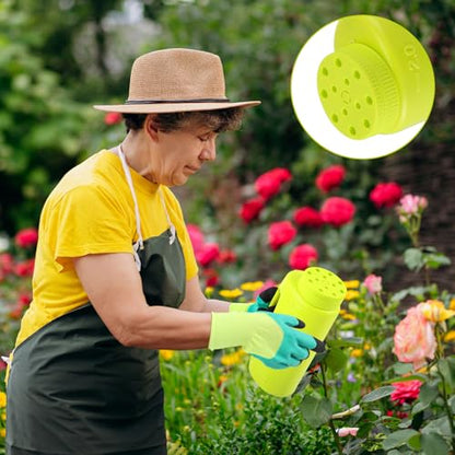 Handheld Spreader Set with Scoop & Gloves for Seed, Salt, De-icer,Green - color: Green