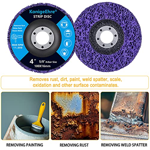 6 Pack 4" x 5/8" Strip Discs Stripping Wheel Fit Angle Grinder Clean and Remove Paint Coating Rust Welds Oxidation - size: 4 Inch