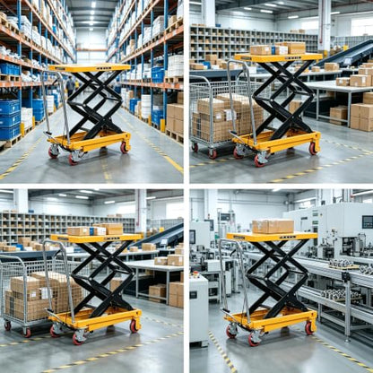 330LBS Hydraulic Lift Table Cart Lift, Double Scissor Lift Table
