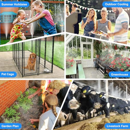 GOXAWEE Misting Cooling System, 26FT (8M) Mist Line, 7 Brass Mister Nozzles