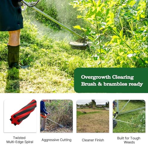 Anleolife .155" Octa-Twist Heavy Duty Trimmer Line, Rough Weeds, 379ft 3 lb - color: .155 Red, size: 3 Pound