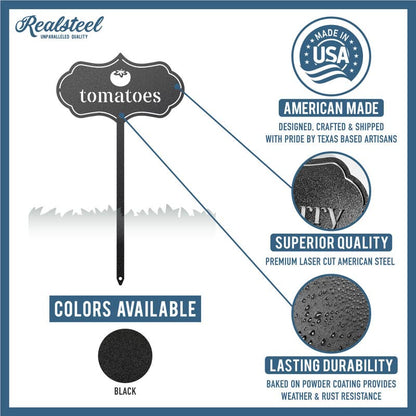 RealSteel Metal Seed & Plant Markers – Elegant Indoor & Outdoor Garden Stakes – Durable Herb, Vegetable & Fruit Plant Labels for Pots, Raised Beds & Greenhouse – Farmhouse Garden Gift - (Dill) - style: DILL