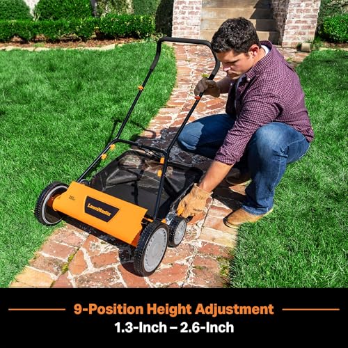 LawnMaster 20” 5-Blade Push Reel Lawn Mower – LMRM2001 - size: 20-Inch