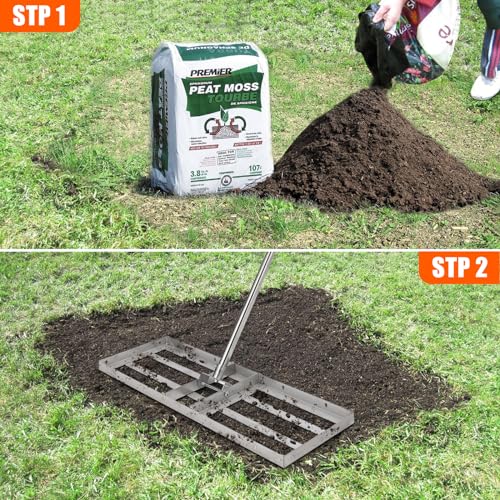 Heavy Duty Lawn Leveling Rake & Drag Harrow, 72in Width, 4FT Reinforced Chain, Tow Behind for ATV UTV Tractor Mower, 30in Hand Push Stainless Steel Tool for Gravel Soil Yard - size: 30 Inches, Manual