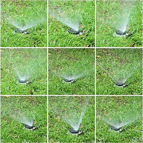 STYDDI Turret Pattern Sprinkler on Metal Base, 9-Pattern Lawn Sprinkler