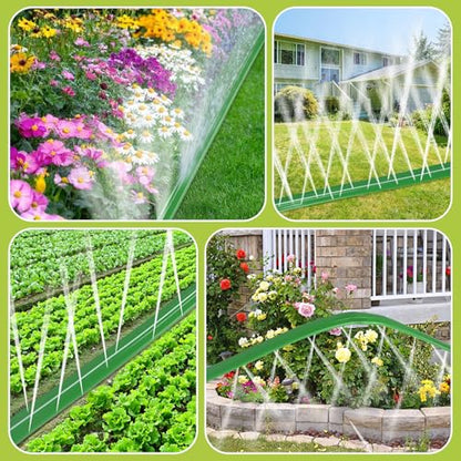 50 Ft Sprinkler Soaker Hose with Holes, Flat Garden Soaker Hose Kit