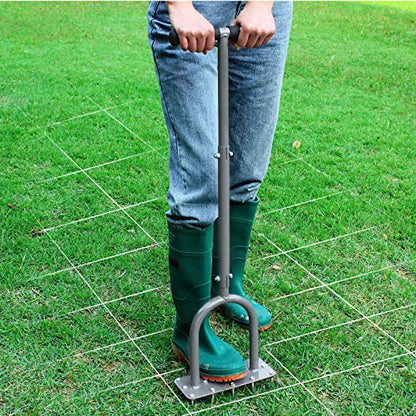 Walensee Manual Lawn Aerator Tool with 15 Iron Spikes, Garden Spike Aerator - style: 3-Row Spikes