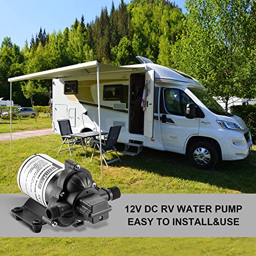 WASSERMANN RV Pump, 12V Self-priming RV Water Pressure Pump 4.0GPM 45PSI with Pressure Switch, for RV Marine Camping Yacht Garden, 12Volt DC Fresh Water Pumps RV Water Pump 2088-554-144 Replacement - color: White02