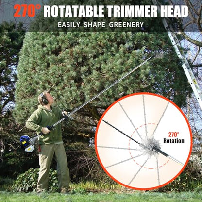 5 in 1 Gas Hedge Trimmer Weed Eater 41.5cc 2-Stroke Multi-Function Tools - color: Blue