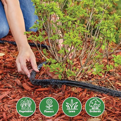 Gilmour 50 Ft Black Flat Soaker Hose with Clog Resistant Fabric Cover