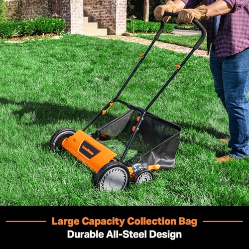 LawnMaster 20” 5-Blade Push Reel Lawn Mower – LMRM2001 - size: 20-Inch