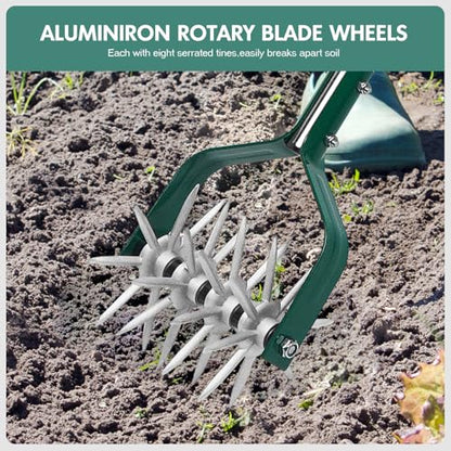 YEELOR Rotary Cultivator Garden Tool with Durable Aluminum Gears