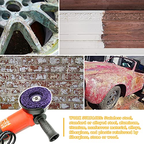 6 Pack 4" x 5/8" Strip Discs Stripping Wheel Fit Angle Grinder Clean and Remove Paint Coating Rust Welds Oxidation - size: 4 Inch