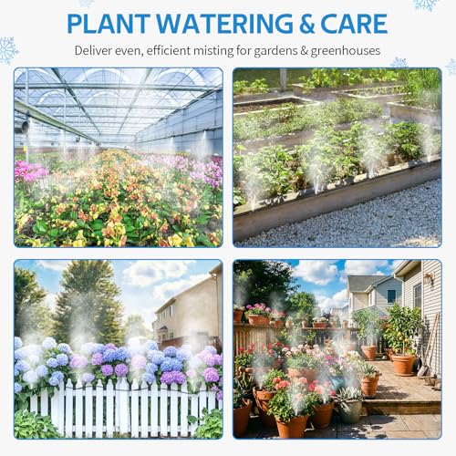 HOMENOTE Misting Cooling System, 42FT(13M) Pre-Assembled Mister Kit - size: 42FT / 13M
