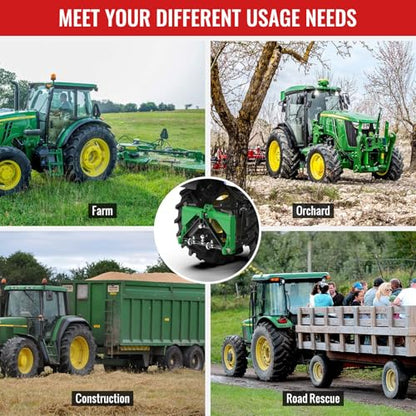 3 Point Trailer Hitch Receiver Quick Hitch Compatible for Cat.1 Tractors - color: Black