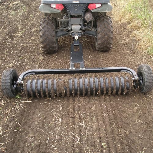 Field Tuff 48 Inch Cultipacker 3 Point Hitch Black Durable Agricultural Implement for Soil Preparation and Seed Bed Firming, Black