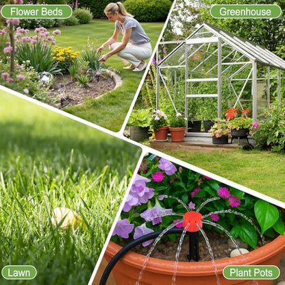240FT Quick-Connect Drip Irrigation System - size: 40FT 1/2”(OD) Tube + 200FT 1/4”(OD) Tube