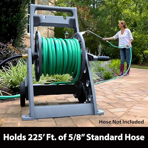 Liberty Basics 514-G Two Wheel Resin Hose Cart, Gray