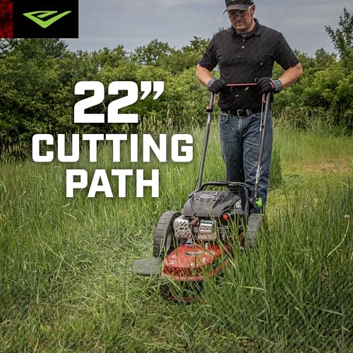 Earthquake Walk Behind String Mower With 160cc Viper 4-Cycle Engine, 22” Cutting Diameter, 14” Never-Go-Flat Wheels, Easy Assembly, Adjustable Handlebar, 40314