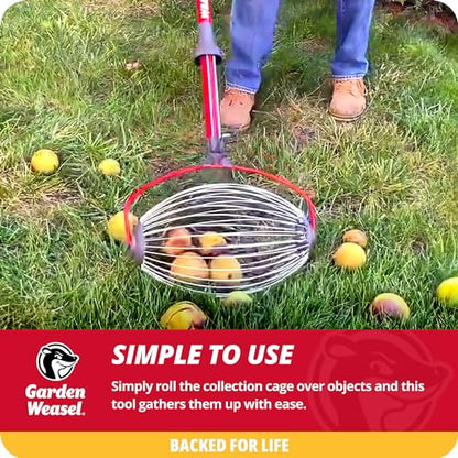 Garden Weasel Large Nut Collector Roller for Walnuts Apples Tennis Balls